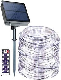 LED Strings Solar Outdoor Rope Lights 40FT 8 Modes DimmableTimer Remote String Light 1200mAh Ropes Solared Lighting Waterproof 4021958