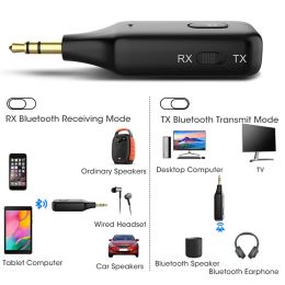 Speakers 3 5mm BluetoothCompatible Transmitter Receiver Car Player Music Speaker Headphone PC Sound Adapter Low Latency
