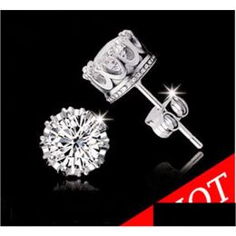 Stud Pretty Studs 925 Sier Colour Crystal Luxury Jewellery Fashion Small Plated Women Or Men Earings Drop Delivery Jewellery Earrings Dhqc9