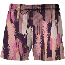 Men's Shorts 2024 Graffiti 3D Pattern Man Swimsuit Swimming Trunks Quick-drying Male Bermudian Loose Graphic Beach