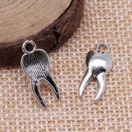 500Pcs lot Antique Silver Alloy Zombie Tooth Charm Pendant For Jewellery Making Earrings Necklace And Bracelet 8x20mm A-197271E