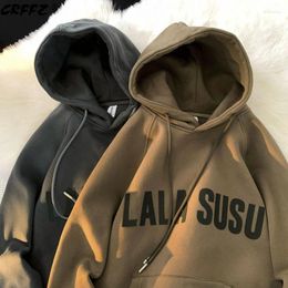 Women's Hoodies Cotton Fabric Hooded Sweater For Men And Women Couples Student Loose Fashion Warm Simple Versatile Text Decal Top