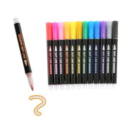 Markers 12 Marker Pen for Highlight Painting Kit for Painting Rocks Pebbles Glass Water Based Waterproof Acrylic Paint Pen Dja88