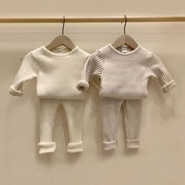 Winter Spring Baby Clothing Set For 0-5Y Baby Girl Boy Clothes Warm Sweater Pants Children Pajamas Baby Girl Clothes 240219