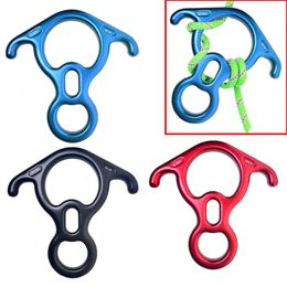 50KN Rock Climbing Aluminium Terminal 8 Word Ring Descender with Bentear Rescue Figure Downhill Rope Rappel Belaying Rigging 240223