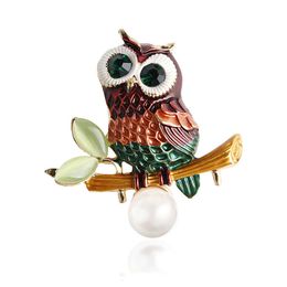 New Owl Rhinestone Animal Brooch Independent Packaging Women's Sweater Jacket Corsage Accessories