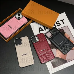 Fashion Designer Phone Cases For iPhone 15 14 13 12 11 Pro Max 15Pro 15Plus 14Pro 13Promax XR Leather Rhinestone L Back Shell Samsung S24 S23 S22 Ultra Case