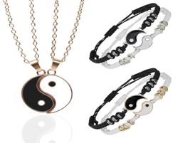 Pendant Necklaces 1 Set Tai Chi Couple For Women Men Friends Yin Yang Paired Pendants Charms Braided Chain Bracelet Necklace7436756