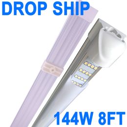 8 Foot led shop lights 144W 96inch 144000 LM LED Under Cabinet Light, T8 Integrated Tubes Light Fixture Utility 8Ft Shop Lights Ceiling Lighting Garage Barn crestech