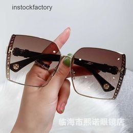 Original 1to1 New fashion h-house square Sunglasses Womens street shooting Tiktok net red personalized glasses large frame sunglasses 5FJM