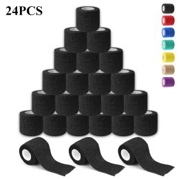 Guns 24pcs Disposable Tattoo Grip Cover Tape Wrap Elastic Tattoo Bandage Rolls for Tattoo Hine Grip Tube Accessories