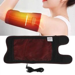 Relaxation Electric Heating Vibration Massage Arms Brace Support Belt Massage Therapy Wrap Pad for Elbow Injury Pain Relief Usb Charge