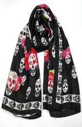 Pure Silk Skull Scarf Women Spring Autumn Luxury Soft Foulard Silk Shawls Scarves For Ladies Oversized 18090cm7924455