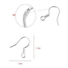 Sterling 925 Silver Earring Findings Fishwire Hooks Ear Wire Hook French HOOKS Jewellery DIY 15mm fish Hook Mark 925332d