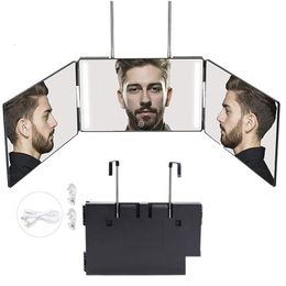 Other Health & Beauty Items Other Health Beauty Items 3 Way Mirror For Self Hair Cutting 360° With Led Lights Trifold Haircut Recharge Dhw16