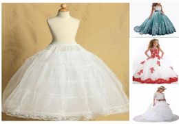 White 2 Hoop Adjustable Size Flower Girl dress Children Little Kids Underskirt Wedding Crinoline Petticoat Fit 3 to 14 Years Girl1773906