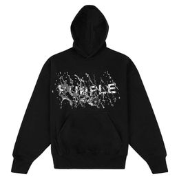 Designer clothes Mens Jeans Luxury Brand Purple Man Purple Brand American High Street Alphabet Printed Hooded Sweater for Mens Autumn New Loose and Mouthless