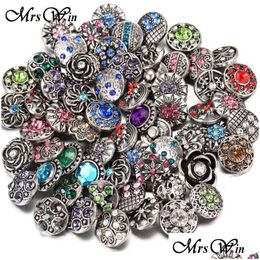 Charm Bracelets 100Pcs/Lot Wholesale 12Mm 18Mm Snap Button Jewellery For Bracelet Mixed Rhinestone Metal Charms Diy Buttons 210323 Drop Dhzgb