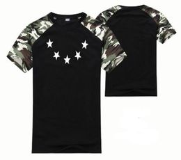 mens new summer t shirt stars hip hop brand rock swag rap skating tee shirts women printing clothing Camouflage sleeves o neck5182777