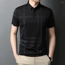 Men's Polos Fashion Solid Polo Shirt High-end Brand Summer 2024 Wrinkle Resistant Short Sleeve Business Casual Brcasual