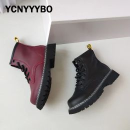 Outdoor New Autumn Kids Fashion Boots Children Ankle Boots Baby Girls Red Brand Shoes Boys Riding Boots Casual Shoes Leather Platform