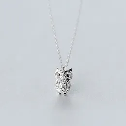 Pendants MloveAcc Authentic 925 Sterling Silver Animal Cute Owl Necklace Women Pendant Jewellery