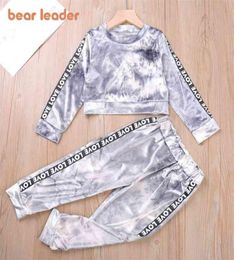 Bear Leader Letter Children Clothing Set Casual Spring Autumn Golden Velvet 2pcs Kids Tracksuit for Girls Boys s 2108042329884