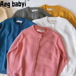 Boys Girls Knitting Sweaters Kids Cardigans Solid O-Neck Spring Autumn Sweater Baby Kids Cardigans Coat Childrens Clothing 1-7Y 240223