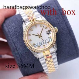 Rolaxss Luxury Watch Diamond Watches Moissanite Automatic Watchs Rose Gold Size 36mm Sapphire Glass 50m Waterproof Designer Watch Womens Christmas cy