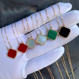 Pendants necklace four leaf clover designer necklaces Colourful jewerly plated gold for women trendy have chains love necklaces thin gemstoness zb002 e4