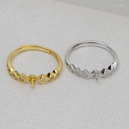 Cluster Rings QIAOBEIGE DIY Jewellery Making 925 Silver Natural Gemstone Ring L Unique Design For Women's Gift