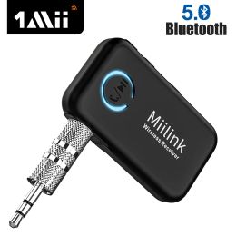 Speakers 1Mii ML100 Bluetoothcompatible 5.0 Receiver Car With Mic 14H Long Battery 3.5mm Aux BT Adapter for Car Headphone Speaker