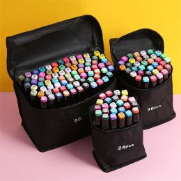 Markers 24/30/36/40/48/60/80 Colours Double Head Marker Pen Set Alcohol Based Markers for Manga Drawing School Art Supplies