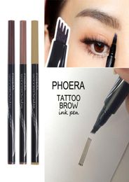 NEW 1pc Women Girl Tattoo Eyebrow Pencil Waterproof Fork Tip Microblading Makeup Ink Sketch Korean Eye Brow Pen6980701