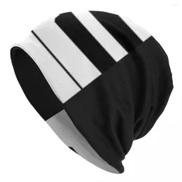 Berets Piano Keys Bonnet Hats Black And White Beanie Custom Skullies Beanies Autumn Vintage Men Outdoor Sport Thermal Elastic Caps
