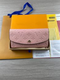 Fashion designer wallets luxury womens short purses embossed flower letters credit card holders ladies plaid money clutch bags with box high-quality 666