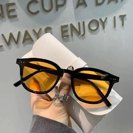 Sunglasses Brand Designer 2024 Women Men Luxury Plastic Sun Glasses Classic Retro Unisex Square Yellow Lenses