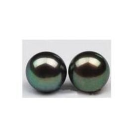 New Fine Genuine Pearl Jewellery 10-11MM TAHITIAN black pink PEARL Women earring silver with box187z