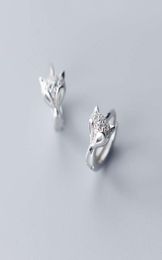 MloveAcc 925 Sterling Silver Animal Fox Hoop Earrings for Women Engagement Wedding Fashion Jewelry4269752