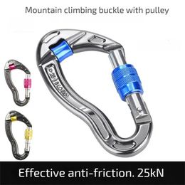 Screwgate Climbing Mountaineering Carabiner Buckle with Pulley Wheel for Tree Carving Arborist Rigging Rappelling Rescue 240223