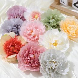 Decorative Flowers 5 PCS Beautiful Silk Peony Artificial Flower Head Garden Wedding Home Decor Handmade DIY Christmas Decoration