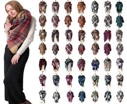 37 Styles Winter Plaid Scarf Square Tassel Scarves Oversize Blanket Scarf Shawl Fashion Plaid Shawls Thick Warm Scarf CCA10243 20p1704093