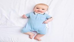 Jumpsuits Baby Boys Romper Gentleman Style Short Sleeve Solid Color Jumpsuit Summer Born Clothes Infant Outfits8491992