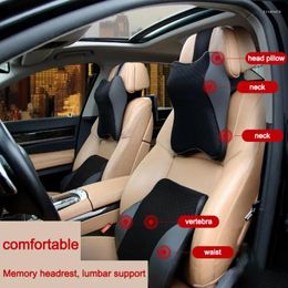 Pillow Car Seat Headrest Pad 3D Memory Foam Head Neck Pain Relief Travel Support Breathable Mesh Fabric