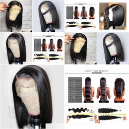 Human Hair Wigs Lace Front For Black Women Straight Bob Wig Remy Knots Brazilian Pre Plucked With Baby Drop Delivery Products Virgin Dhgbv