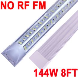 8Ft Led Shop Lights,8 Feet 8' V Shape Integrated LED Tube Light,144W 144000lm Clear Cover Linkable Surface Mount Lamp,Replace T8 T10 T12 Fluorescent Light Barn crestech