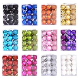 Party Decoration 24Pieces Christmas Balls Ornaments Colourful Bauble Pendant For Tree