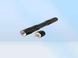 whole XPE Led Flashlights Outdoor Pocket Portable Torch Lamp 1 Mode 300LM Pen Light Waterproof Penlight with Pen Clip7643344