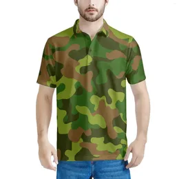Men's Polos Multiple Choices Camouflage Pattern Men Polo Shirt Short Sleeve Clothing Summer Streetwear Casual Fashion Holiday Beach Party