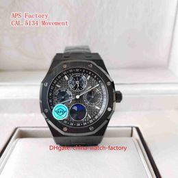 APS Factory Mens Watch Super Quality 41mm x 9.5mm 26574 Perpetual Calendar Moon Phase Ultra-thin Watches CAL.5134 Movement Mechanical Automatic Men's Wristwatches
